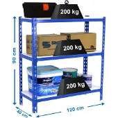 Simonclick Megaplus 3/400 900 Metallhylle 900x1200x400 Mm