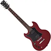 Gear4Music Brooklyn Left Handed Electric Guitar by Red