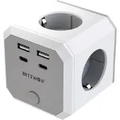 BlitzWolf Bw-ec2 8-i-1-strømkube 4xac/2 X Usb-a/2 X Usb-c