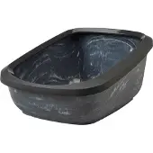 Savic Kattedo Aseo Jumbo marble - Startsett: Toalett gråmarmorert/svart + 6 Bag it up