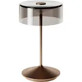 Sigor Numotion LED oppladbar bordlampe, bronse, glass, IP54, dimbar