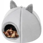 Doggy R1 KITTY HEAD grå katteseng