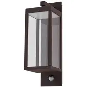 LUCANDE utendørs LED-vegglampe Ferdinand, rustfarget, sensor, IP54