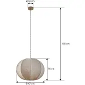 LINDBY Hengelampe Elfie, Ø 47 cm, beige, lin, E27