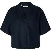 Selected Lyra Boxy Linen Blend Kortarmet Skjorte