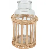 Home Styling Collection dekorflaske i vevd kurv i rotting