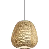 QAZQA Japandi pendellampe bambus 30 cm IP44 - Moana