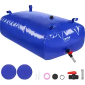 Vevor vannlagringsblære, 330L bærbar og sammenleggbar vannlagringspose, slitesterk 1000D PVC myk vannpose, lekkasjesikker campingtankbeholder for hagevanning, bobilbruk i nødstilfeller, blå