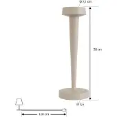 LUCANDE LED-batteridrevet lysestake Lea, vase, beige, 28 cm