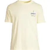 Gant for man. 2003404 Yellow logo T-shirt (M), Casual, Cotton, Short sleeve