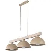 TK Lighting Hengelampe Oslo, sandfarget, 3 lyskilder, 118 cm lang, E27