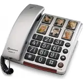 Amplicomms BIGTel 40 plus, telefon med store knapper, sølv