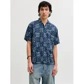 Jack & Jones Bluelyon Print Dobby Kortarmet Skjorte