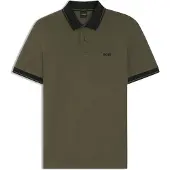 BOSS for man. 50564688 Polo Paule olive green (S), Casual, Cotton, Short sleeve