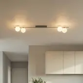 TK Lighting Taklampe Imelo, brun, 4 lyskilder, glass, lengde 140 cm