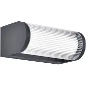 VIOKEF Utendørs LED-vegglampe Monaco, mørkegrå, bredde 25 cm, metall