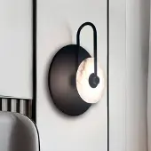 VIOKEF LED-vegglampe Samira, svart, Ø 25 cm, kunststein/metall