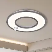 VIOKEF LED-taklampe Valeria, børstet grå, Ø 60 cm, metall