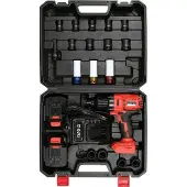 YATO slagnyckelsats 18V Li-jon 1/2 2x3,0Ah 21 delar