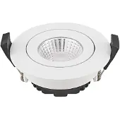 Sigor LED-takinnbyggingsspot Diled, Ø 8,5 cm, 6 W, Dim-To-Warm, hvit