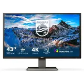 Philips 439P1 - LED-skjerm - 43 - 3840 x 2160 4K @ 60 Hz - VA - 400 cd/m² - 4000:1 - DisplayHDR 400 - 4 ms - 3xHDMI, DisplayPort, USB-C - høyttalere - svart tekstur