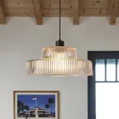 Corep Hengelampe Lorenzo, klar/svart, Ø 35 cm, glass