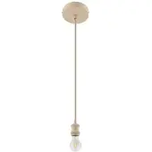 LINDBY pendellampe Hattie, fatning E27, beige, Ø 5 cm