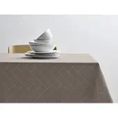 Södahl Damaskduk 140x320 - 100 % damaskvevd bomull - Tiles - Taupe