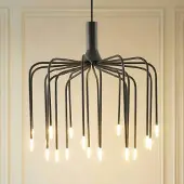 LUCANDE LED-hengelampe Ariadne, Ø57 cm, matt svart, 20 lys