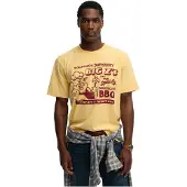 Superdry for man. M1012360A Roadside Trade Loose T-shirt yellow (XL), Casual, Cotton, Short sleeve