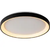 Lucide Vidal taklampe, svart, Ø 28 cm, dimbar, akryl