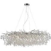 Paul Neuhaus lysekrone Ricicle, krom, lengde 150 cm