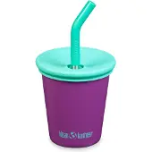 Klean Kanteen Kid Kanteen Kid stålkopp med sugerørs-lokk 296 ml/10 oz Sparkling Grape