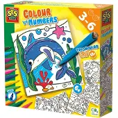SES Creative - Maling etter nummer - Tusjer m. Trekantet håndtak - - OneSize - Kreativt leker