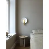 DFTP Vegglampe Furiko med bryter, messing/hvit
