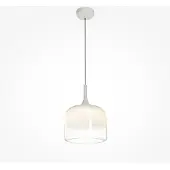 Maytoni LED-hengelampe Spirito, hvit, glass/metall, Ø 26 cm
