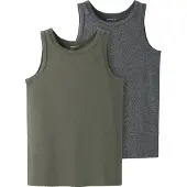 Name it Undertrøyer - Noos - NkmTank - 2-pack - Te Leaf/Dark Grå - - 9-10 år (134-140) - Undertrøye