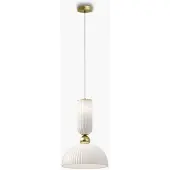 Maytoni hengelampe Antic, hvit/gull, Ø 30 cm, glass, E27
