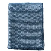 Klippan Yllefabrik Ullpledd - 130x180 cm - Alpakkaull/lammeull - Diamonds Sea Blue