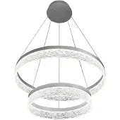 Milagro Lighting LED-hengelampe Gala, sølv, metall, Ø 60 cm, 4.000 K