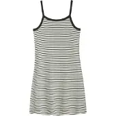 Name it Kjole - Rib - NlfHinaja - White Alyssum/v.Pirate Black - - 10 år (140) - Kjole