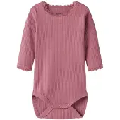 Name it Body I/e - Rib - NbfHallie - Mesa Rose - - 1 år (80) - Langermet Body