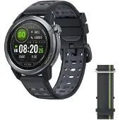 Mibro GS Active2 - Smartklokke med stropp - væskesilikon - håndleddstørrelse: up to 265 mm - display 1.32 - Bluetooth, NFC - 51.7 g - mørk grå