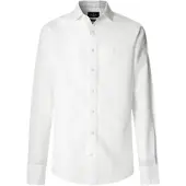 Hackett for man. HM3010660 White linen shirt (S), Casual, Classic, Long sleeve