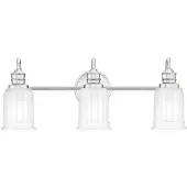 QUOIZEL Vegglampe Swell, kromfarget, 3 lyskilder, glass, IP44, G9