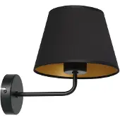 Luminex Vegglampe Soho, konisk, svart/gull