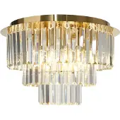 Milagro Lighting Taklampe Milano, Ø 45 cm, gull/krystall, glass, 6 x E14