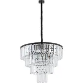 Euluna Hengelampe Cristal, gjennomsiktig/svart, Ø 71 cm