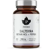 Pureness Saltsyre Betain HCL + Pepsin 60 kapsler