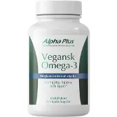 Alpha Plus Vegansk Omega-3 (Algolja), 60 myke kapsler